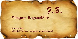 Fityor Bagamér névjegykártya